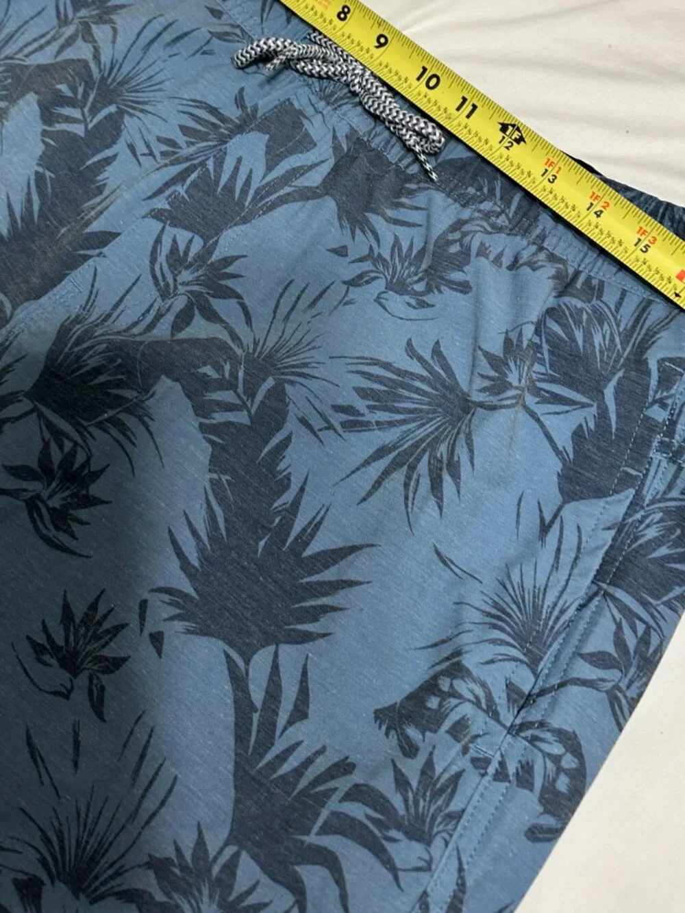 HANG TEN Mens Board Shorts Swim Trunks Tropical Palm Print Size XL Swimwear Blue